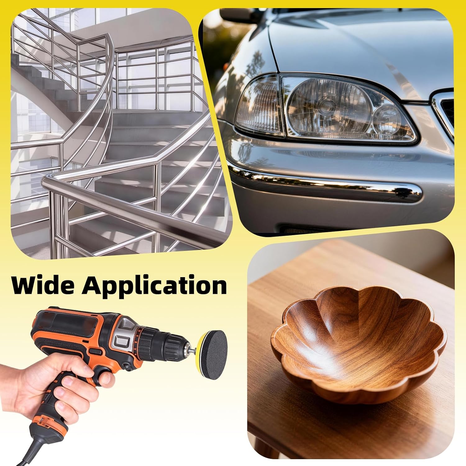 138Pcs 3 Inch Wet Dry Sanding Discs, Assorted 60 to 10000 Grit Silicon Carbide Hook & Loop Sandpaper with 1/4" Shank Sanding Pads and Foam Buffering Pad for Wood Metal Car Polishing & Finishing